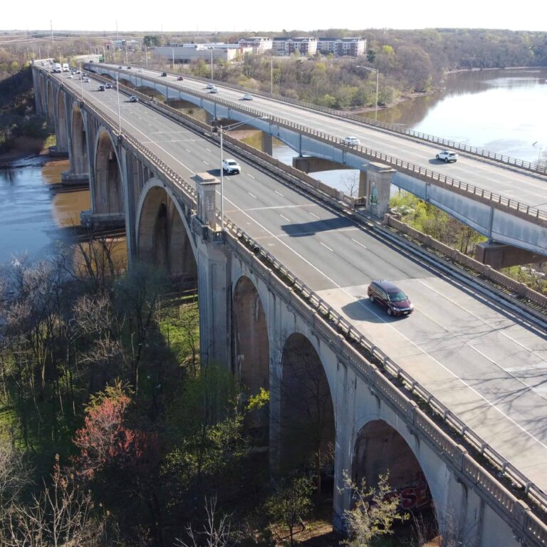 Father and Son Bridges over the Raritan River in New Jersey