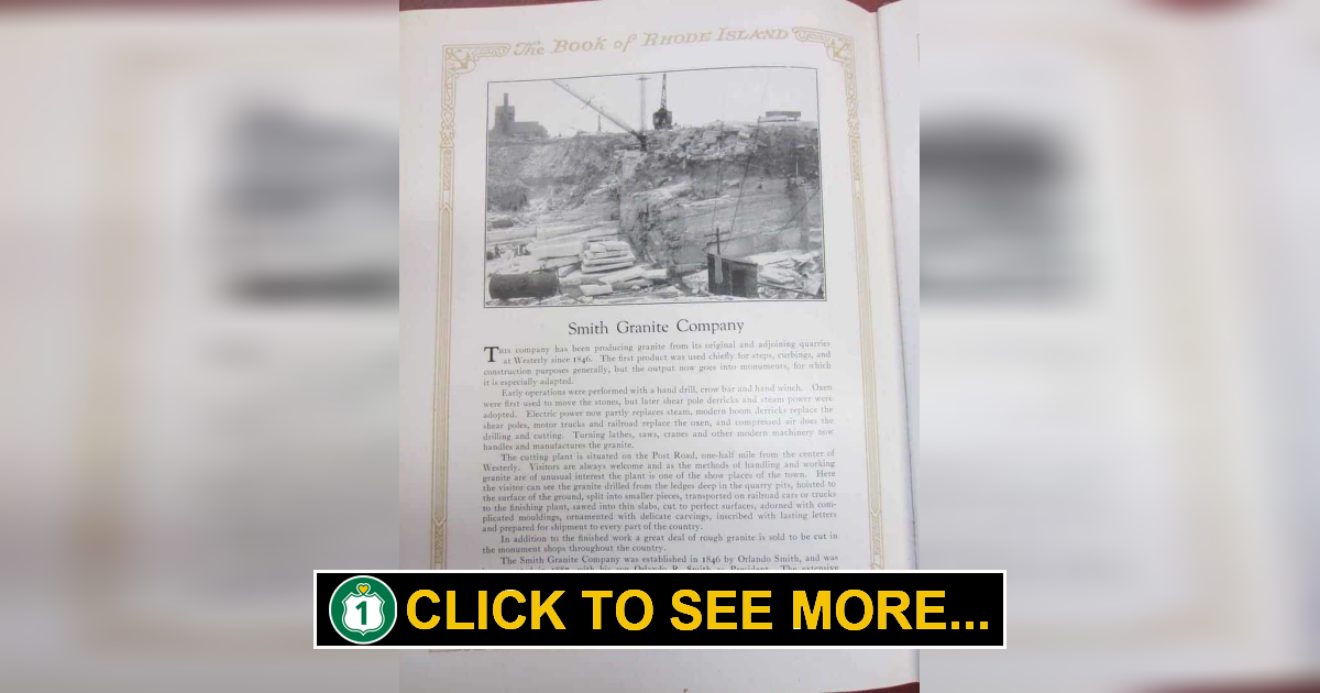 Smith Granite Quarry 18461955 in Westerly, RI Route 1 Views
