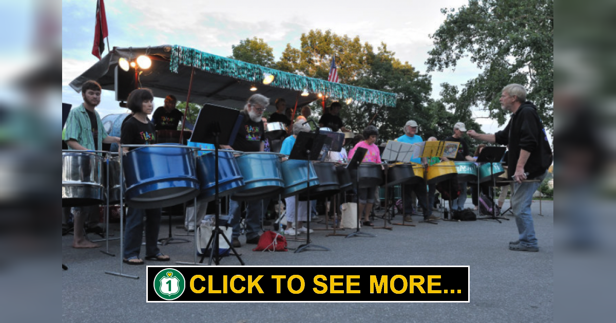Music Flash in the Pans, Steel Drum Band, Millbridge Theatre, Maine