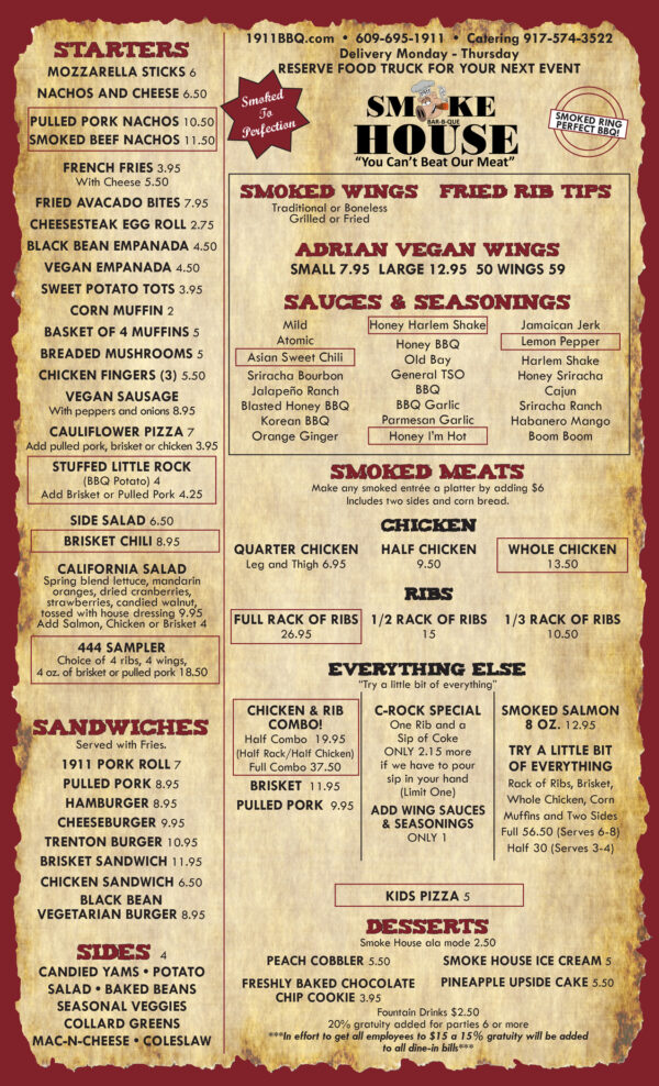 1911 Smoke House BBQ Trenton, NJ Route 1 Views