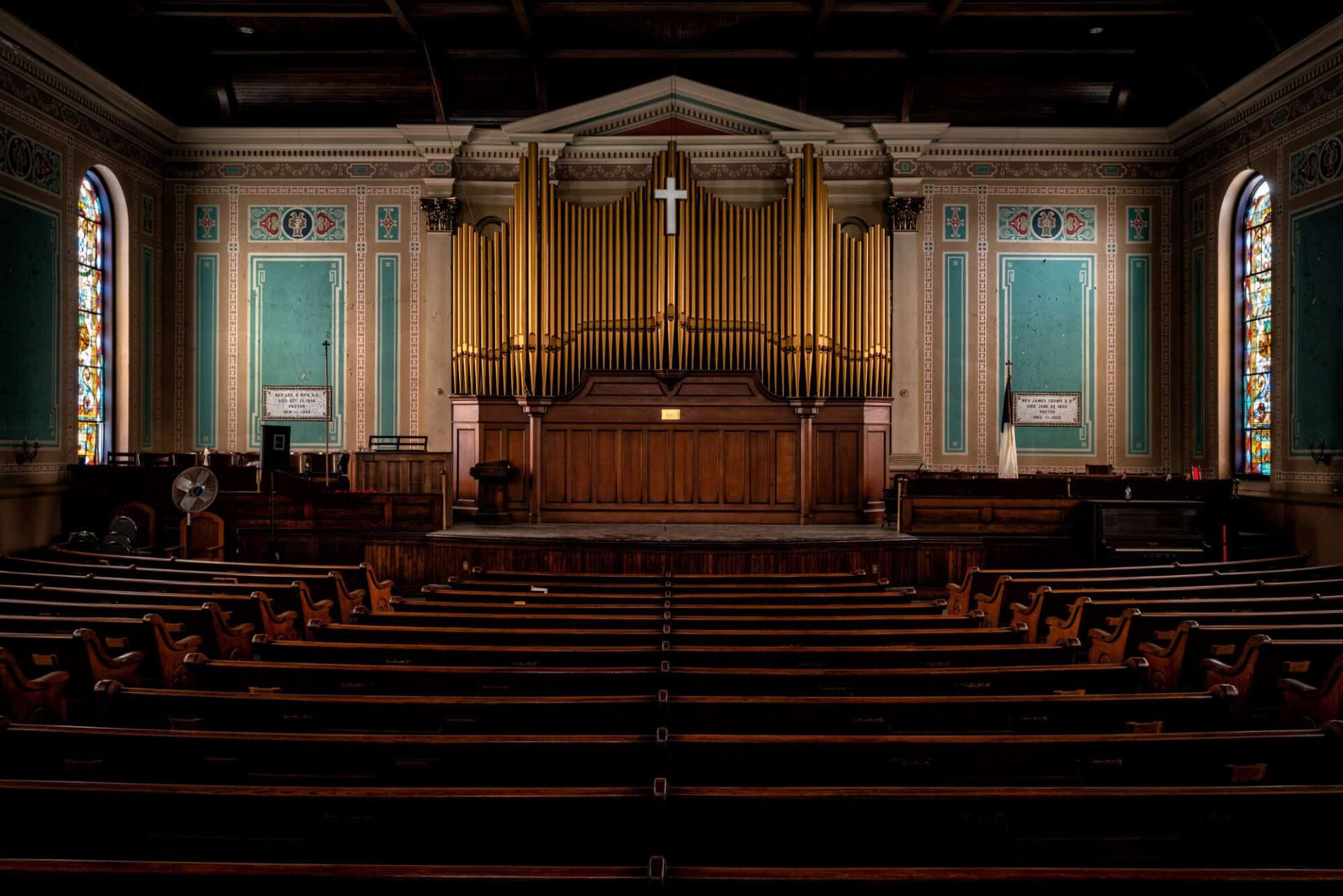 A view of the massive and historic organ