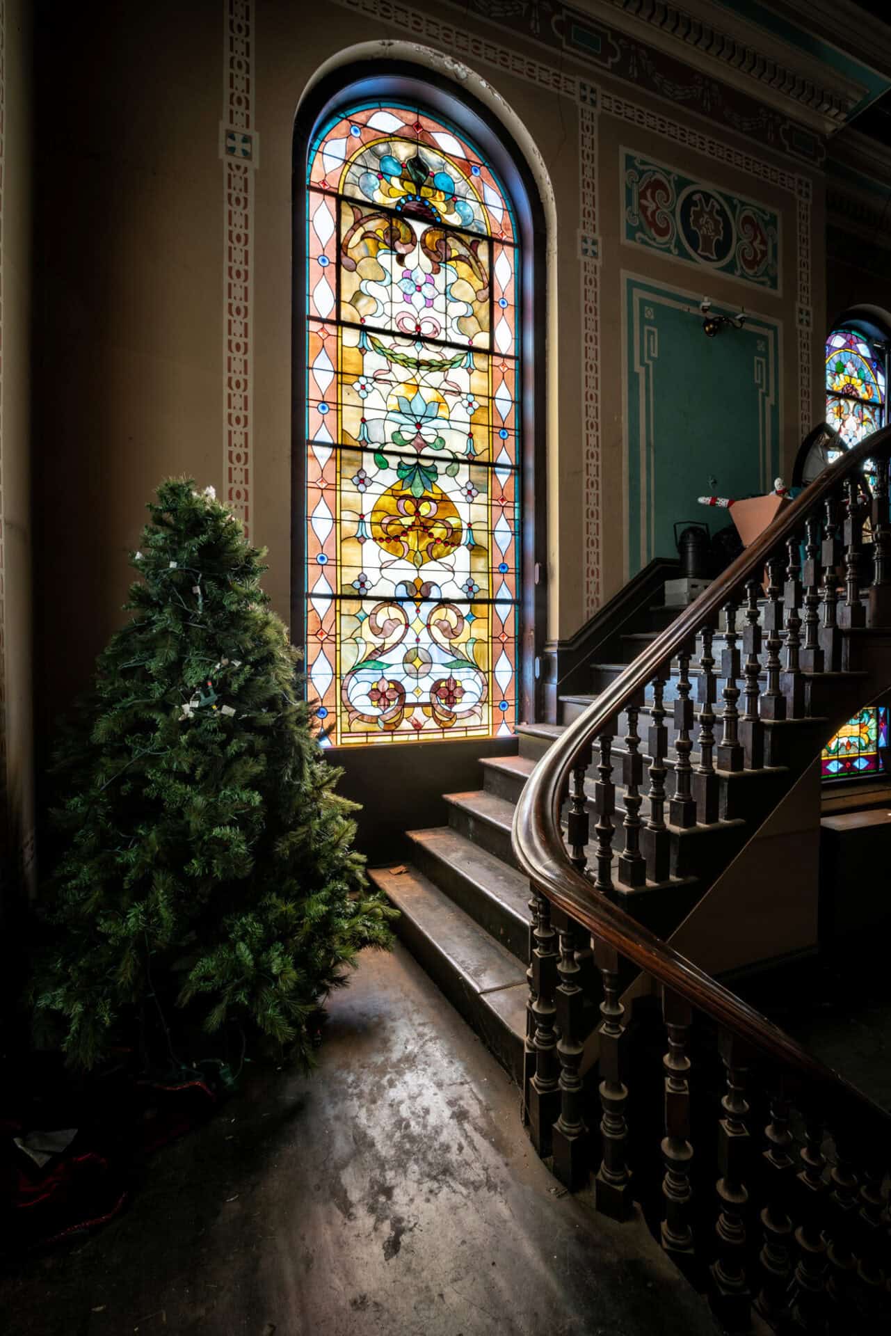 The stairs to the choir loft