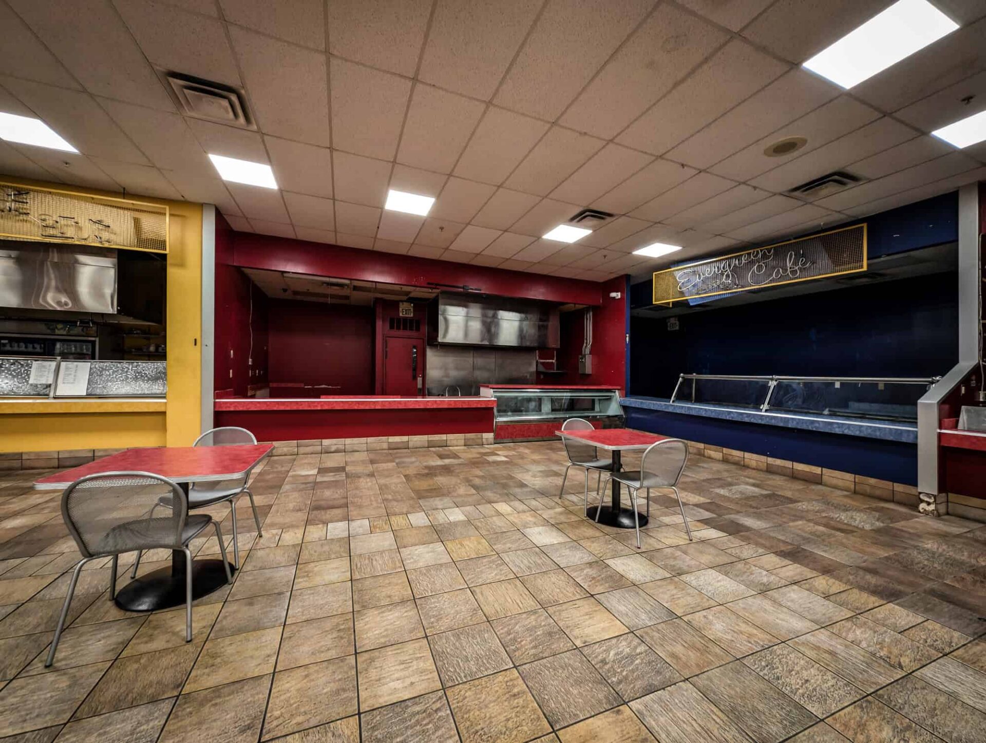 Only one of the food court eateries is still open