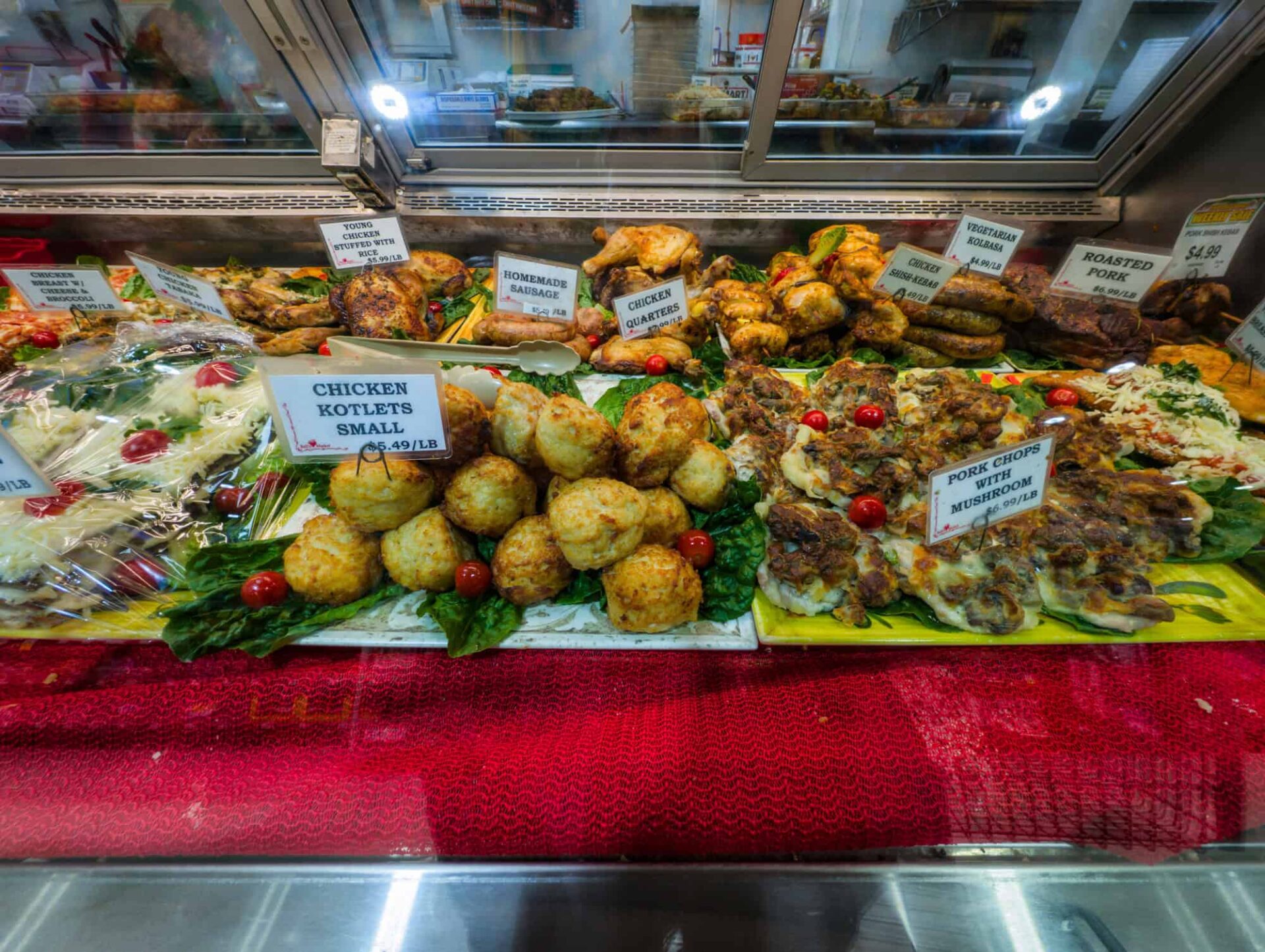 Don't miss the counters with premade foods, there's one at both ends of the store