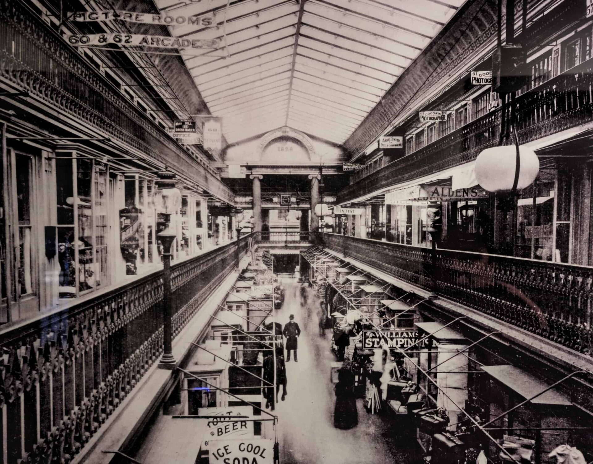 An historical photograph of the Arcade by P. H. Rose, circa 1876-1881
