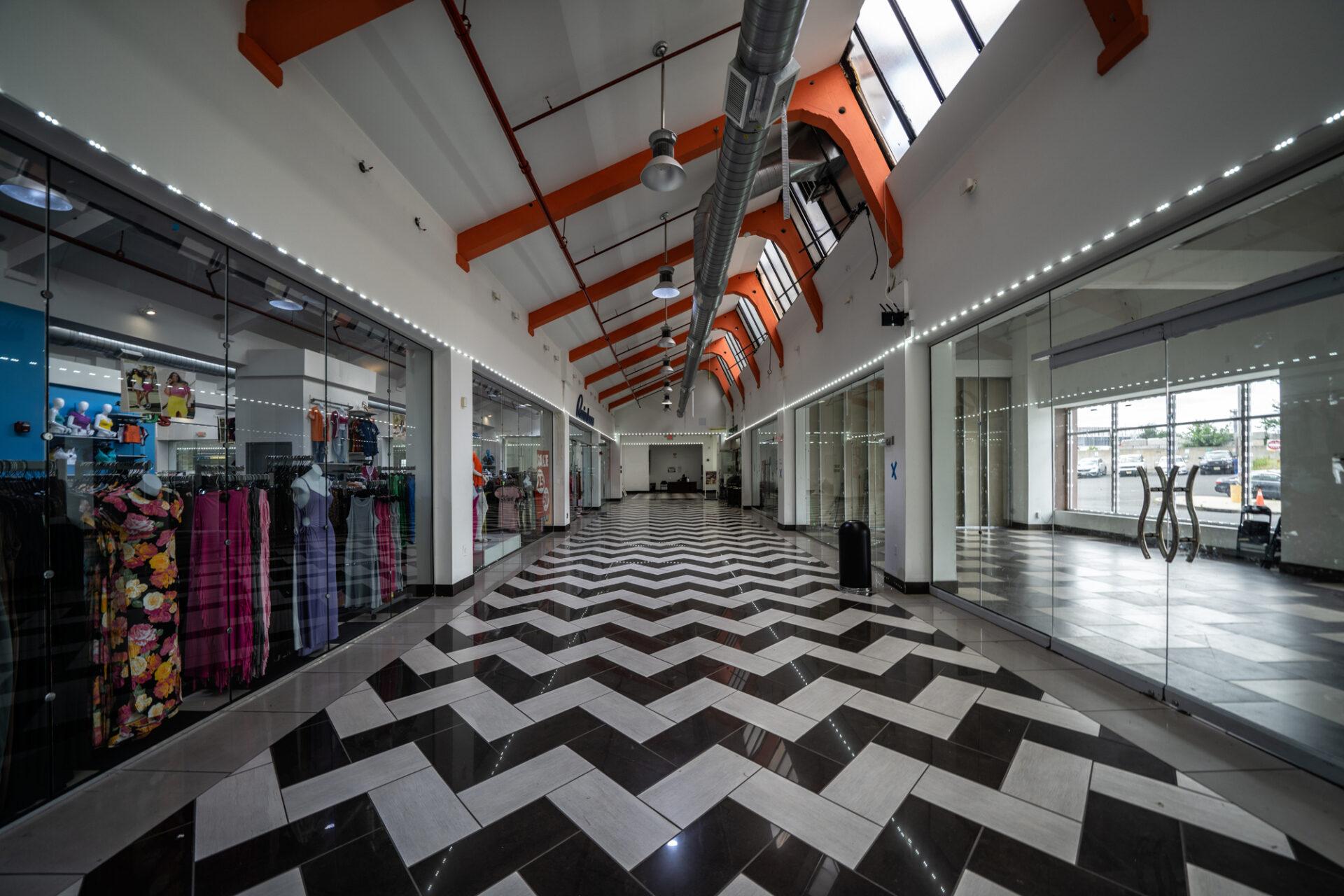 The patterned floors are a bit overwhelming, but they do make the building stand out
