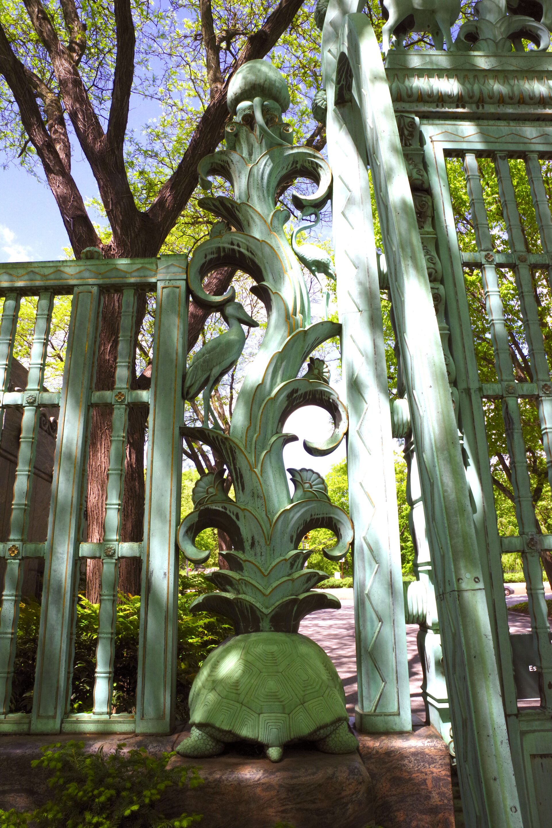 Floral - reptile detail near the gate hinge