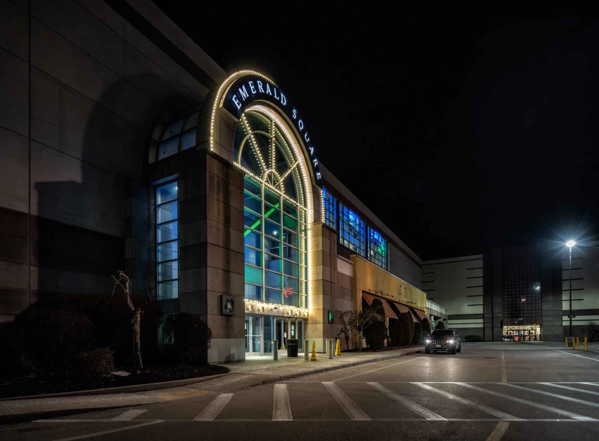 Say what you will, the entrances to Emerald Square Mall are bold and grand