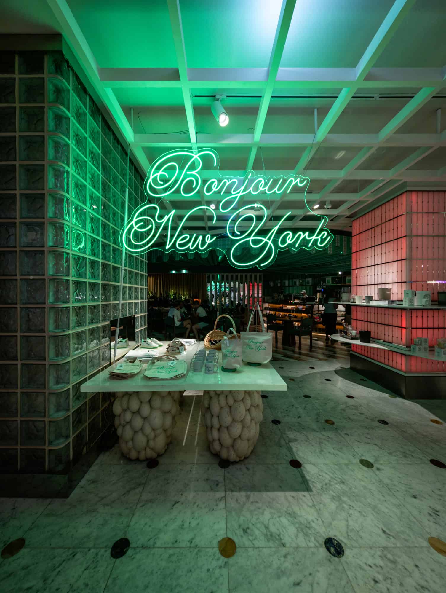 Each area of the store has a different feel