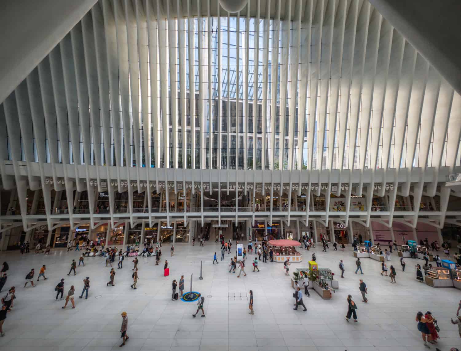 The Oculus is bustling with both commuters and shoppers