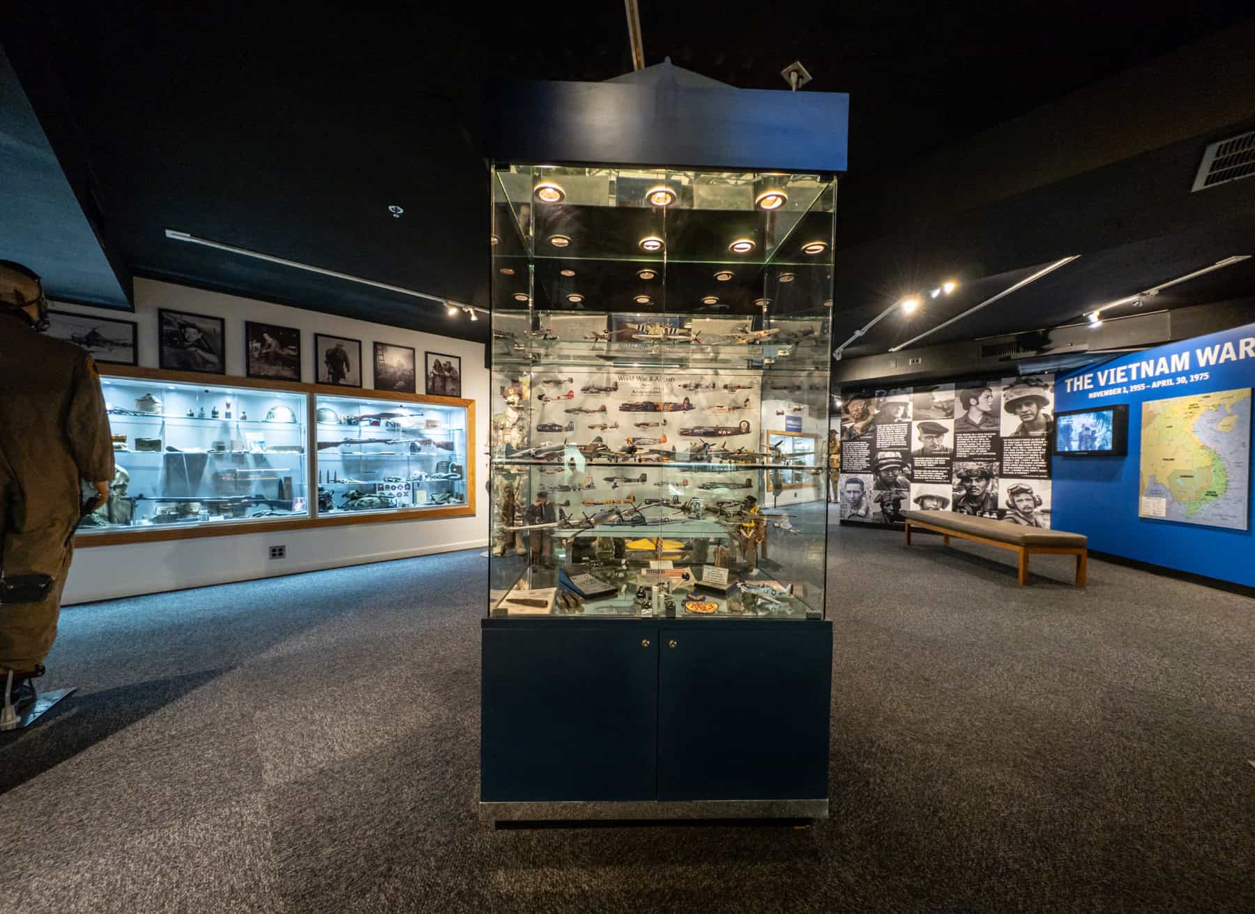 Models, memorabilia, and historical artifacts are on display