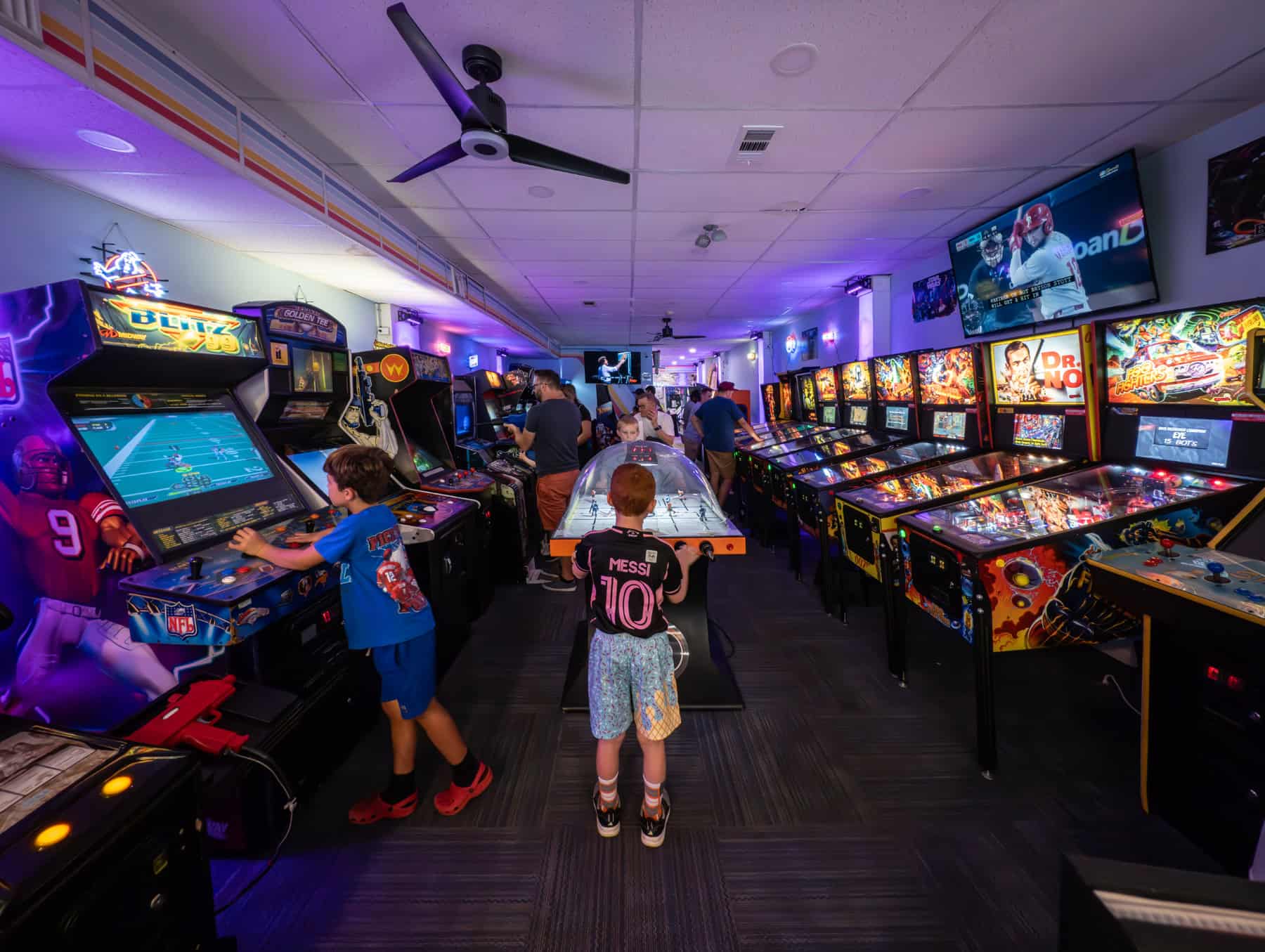 There's a nice selection of arcade games and pinball machines