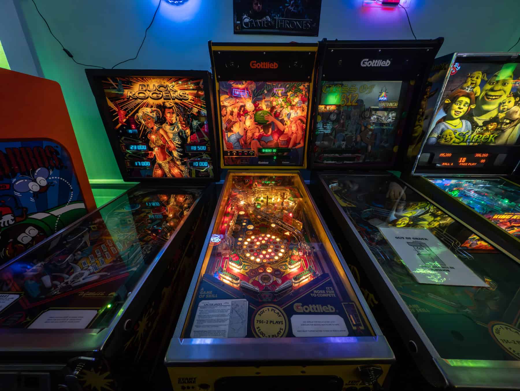 Classic tables include Cactus Jack's, Buck Rogers, and Class of 1812, which unfortunately was out of order during my visit.