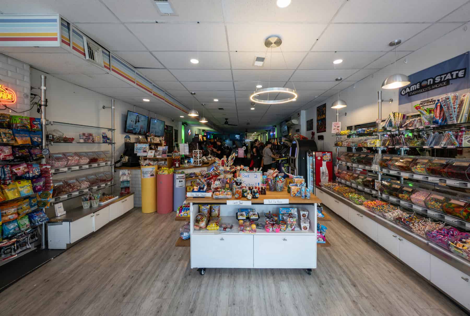 There are loads of candy options in the front of the arcade