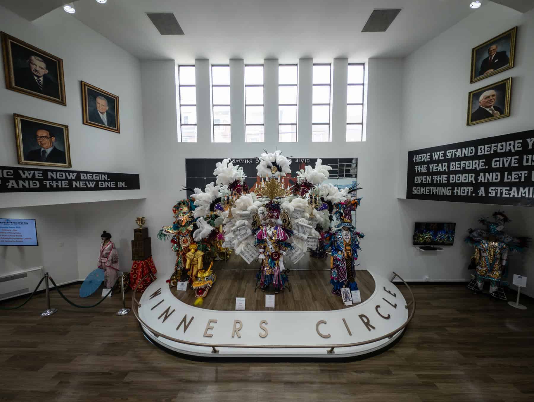 The entrance to the museum showcases the winners from the past year