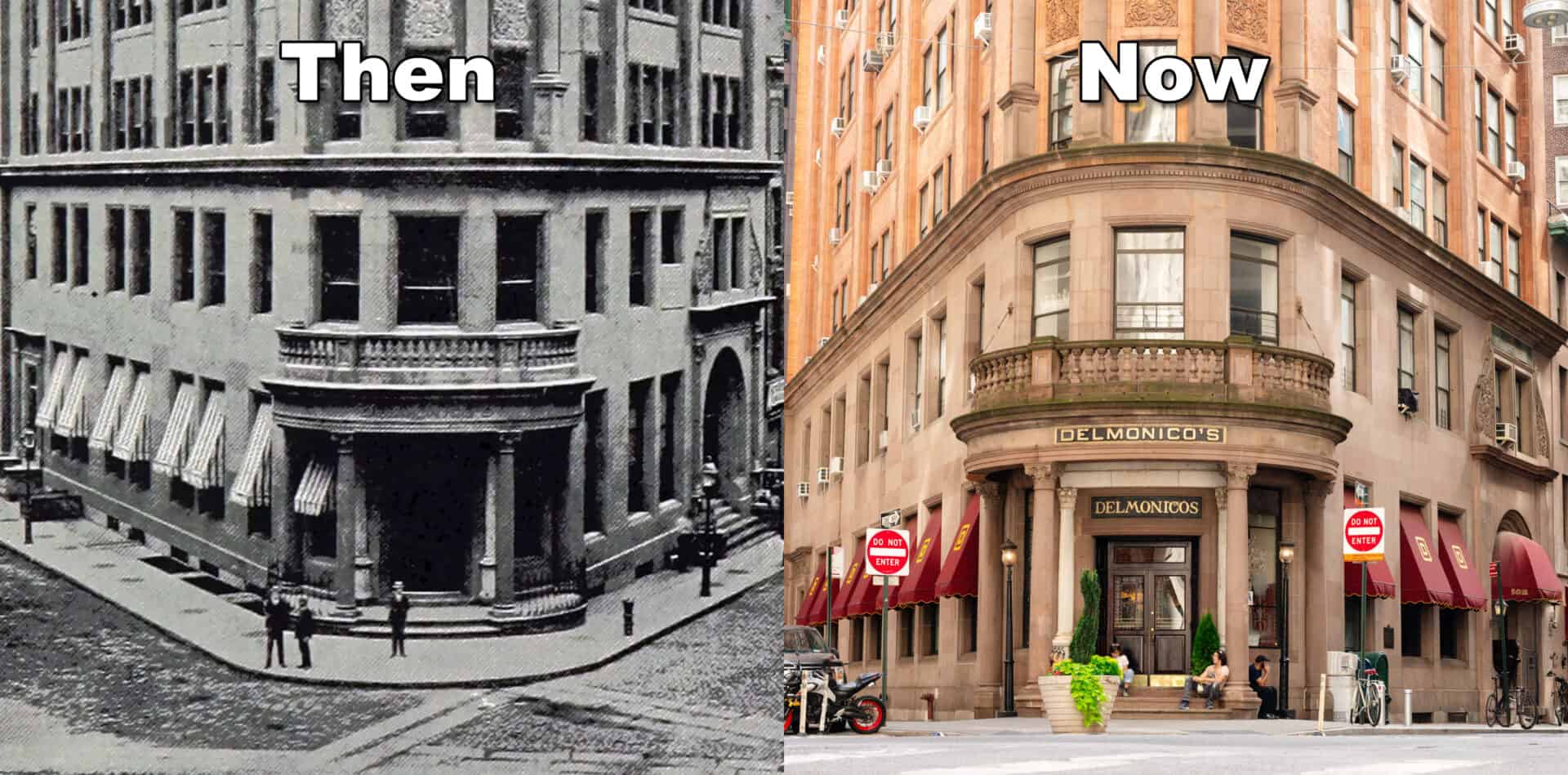 Delmonico's Restaurant 1860's versus 2024