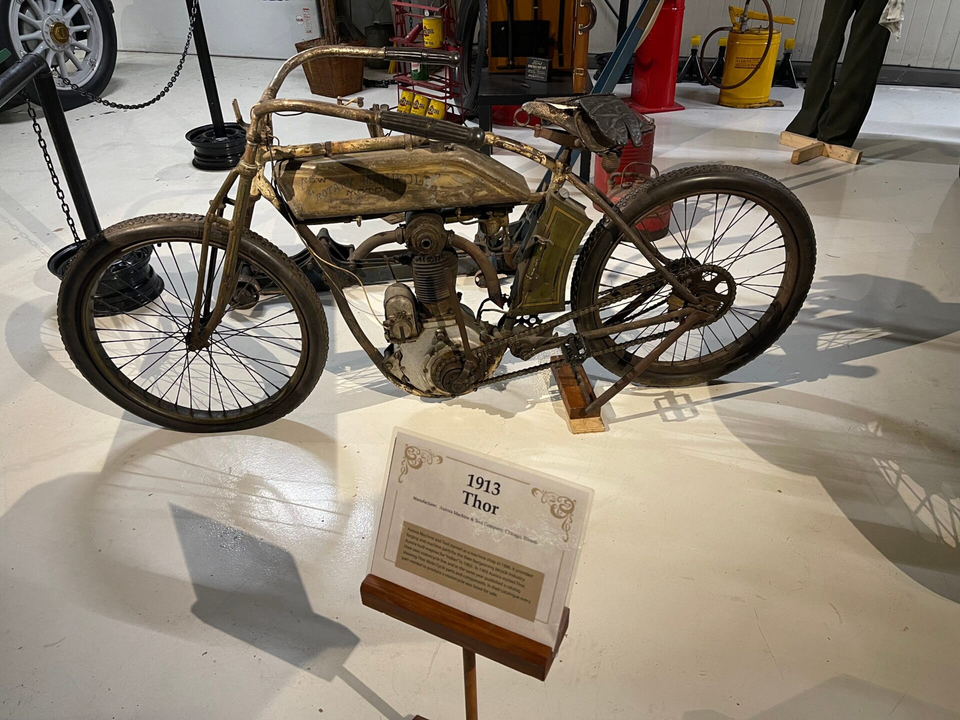One of the many amazing 100+ year old motor bikes, the 1913 Thor