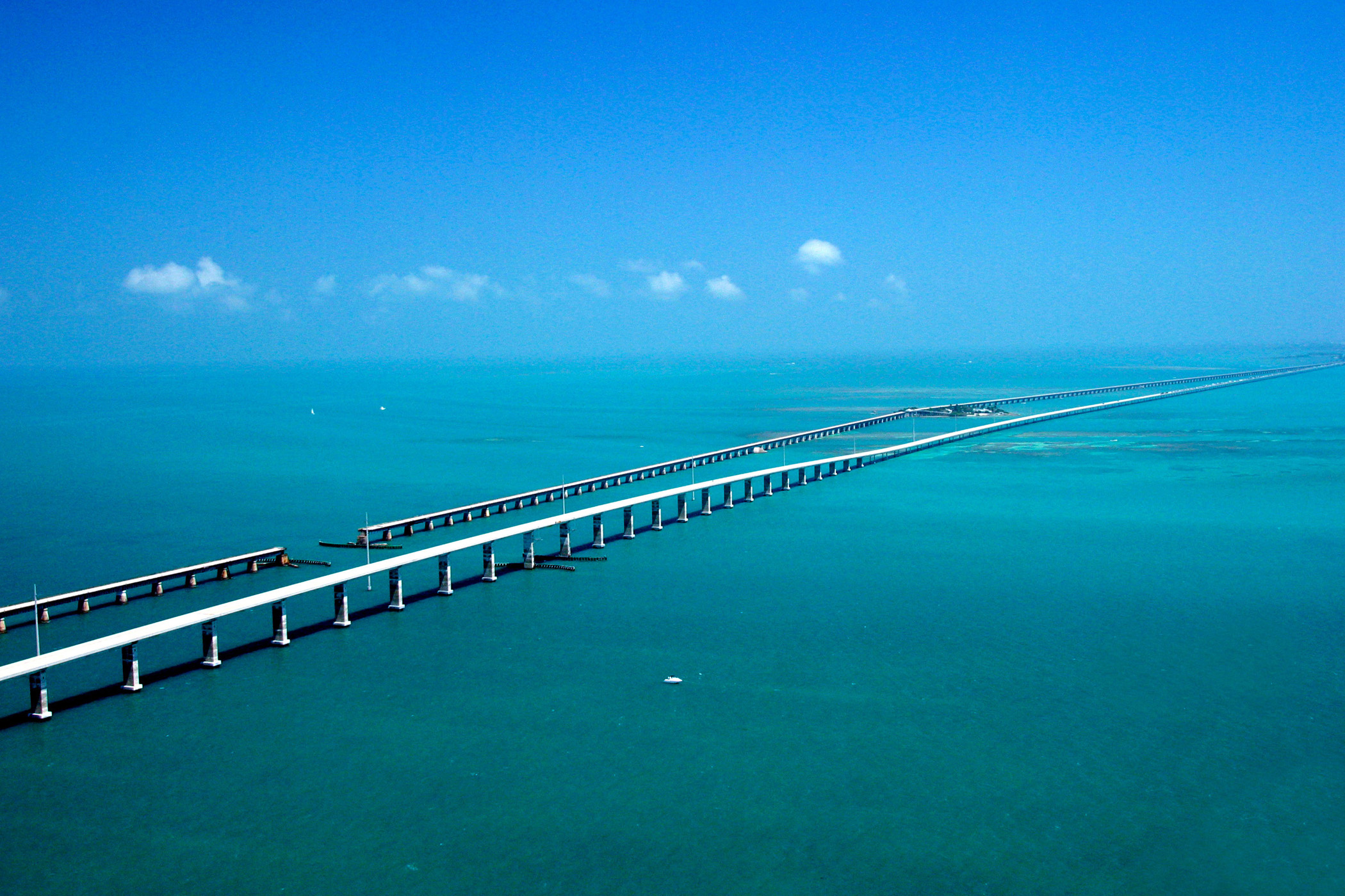 Aerial view of the Seven Mile Bridge, Florida Keys