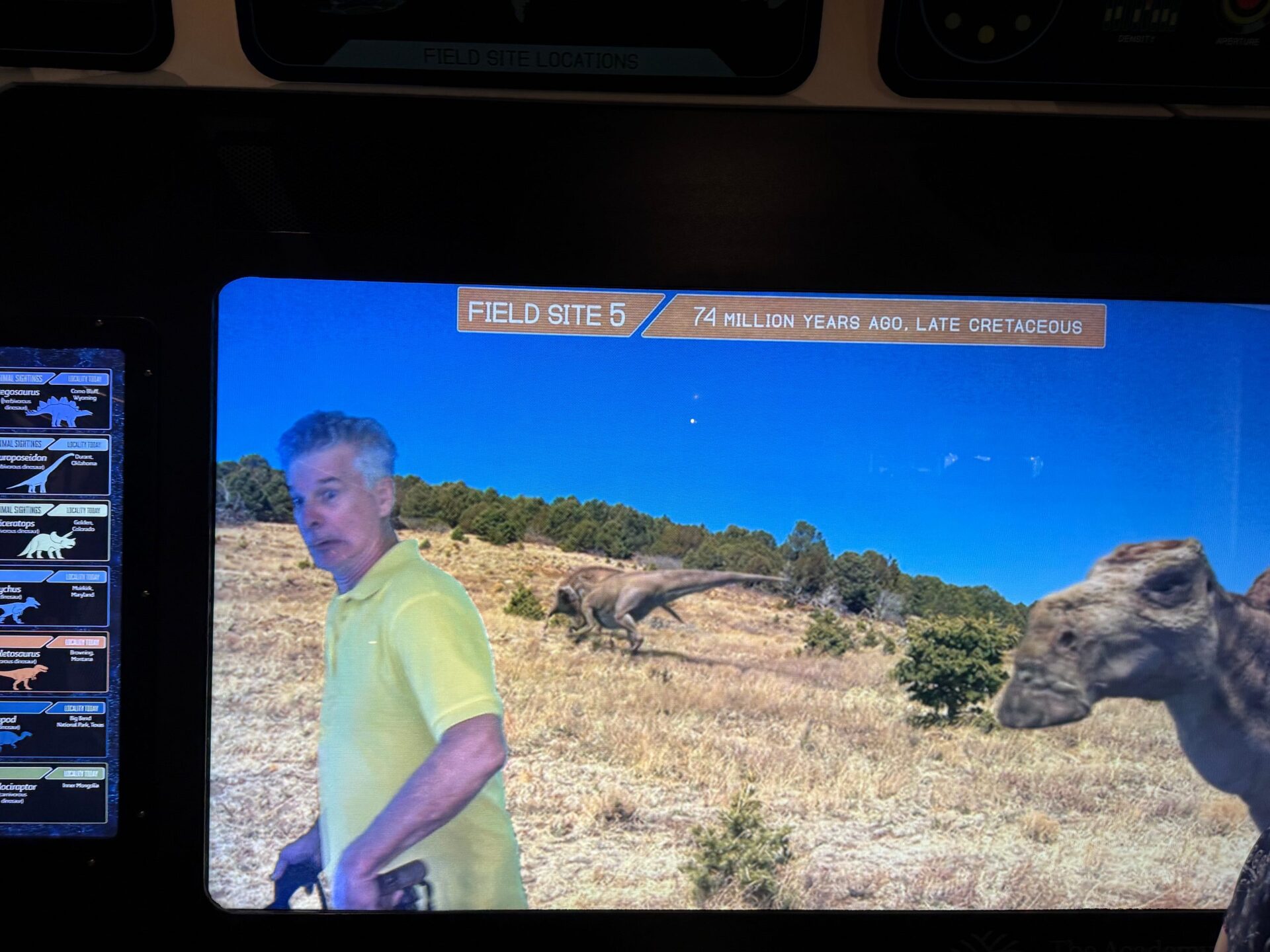 Peter Evans being chased by a dinasour! 🤣